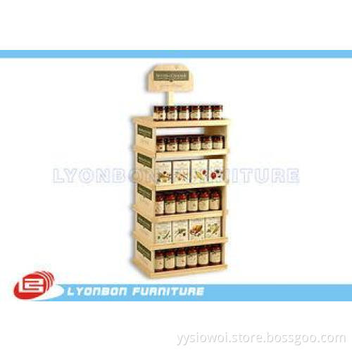 Supermarket Pine Wood Gondola End Display ODM For Can food